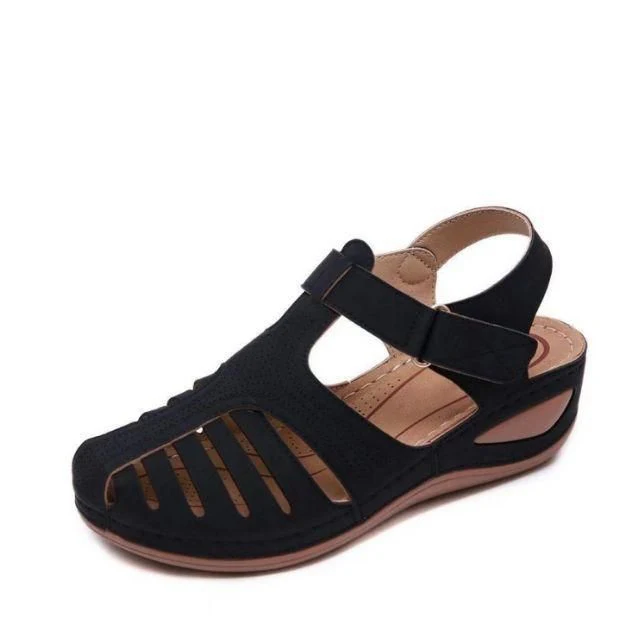 Ausgeschnittene Leder-Sandalen mit Knöchelriemen R&B R&B - Image 7