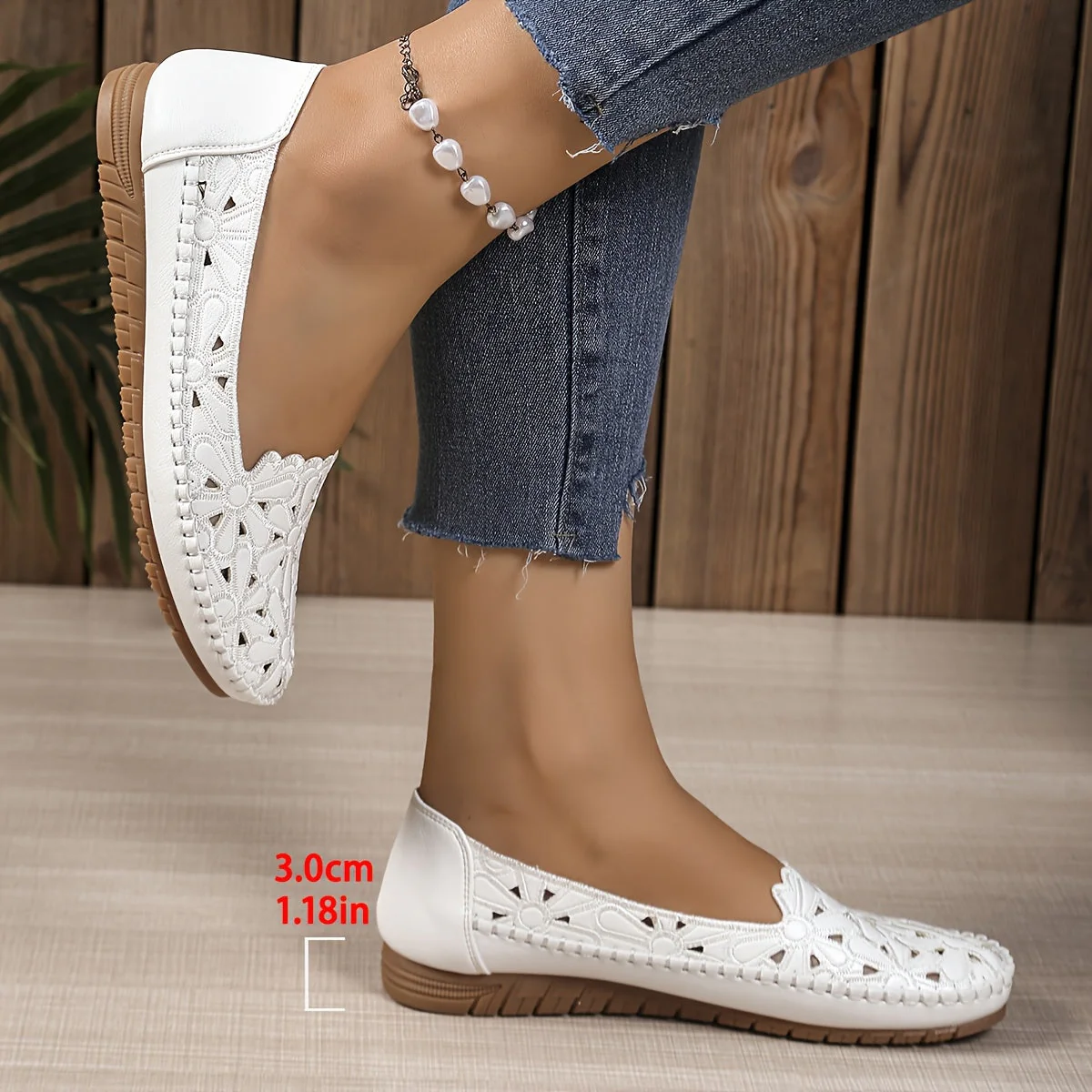 Blumige perforierte Loafer R&B R&B - Image 5