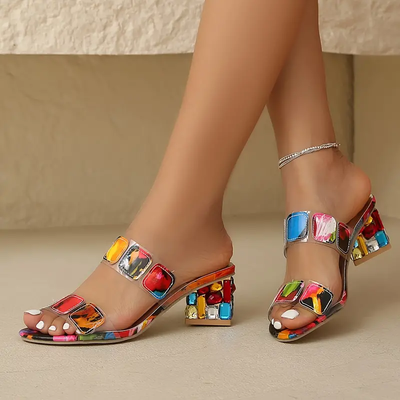 Bunte Sandalen mit Doppelriemen R&B - Image 5