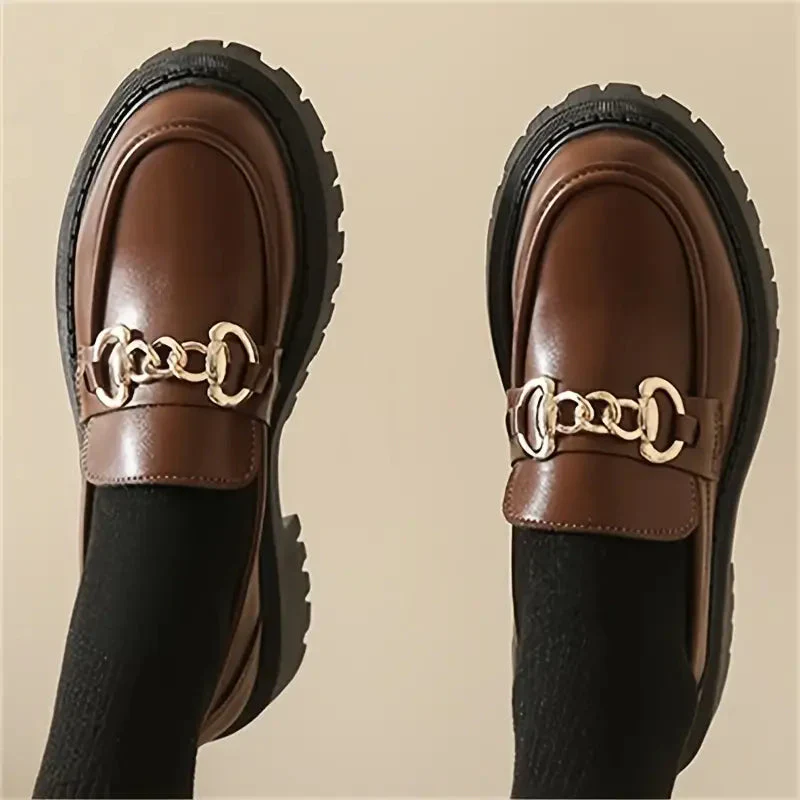 Chunky Loafers, Slip-On, Dekorationskette, Damenschuhe, Plattformschuhe R&B - Image 7