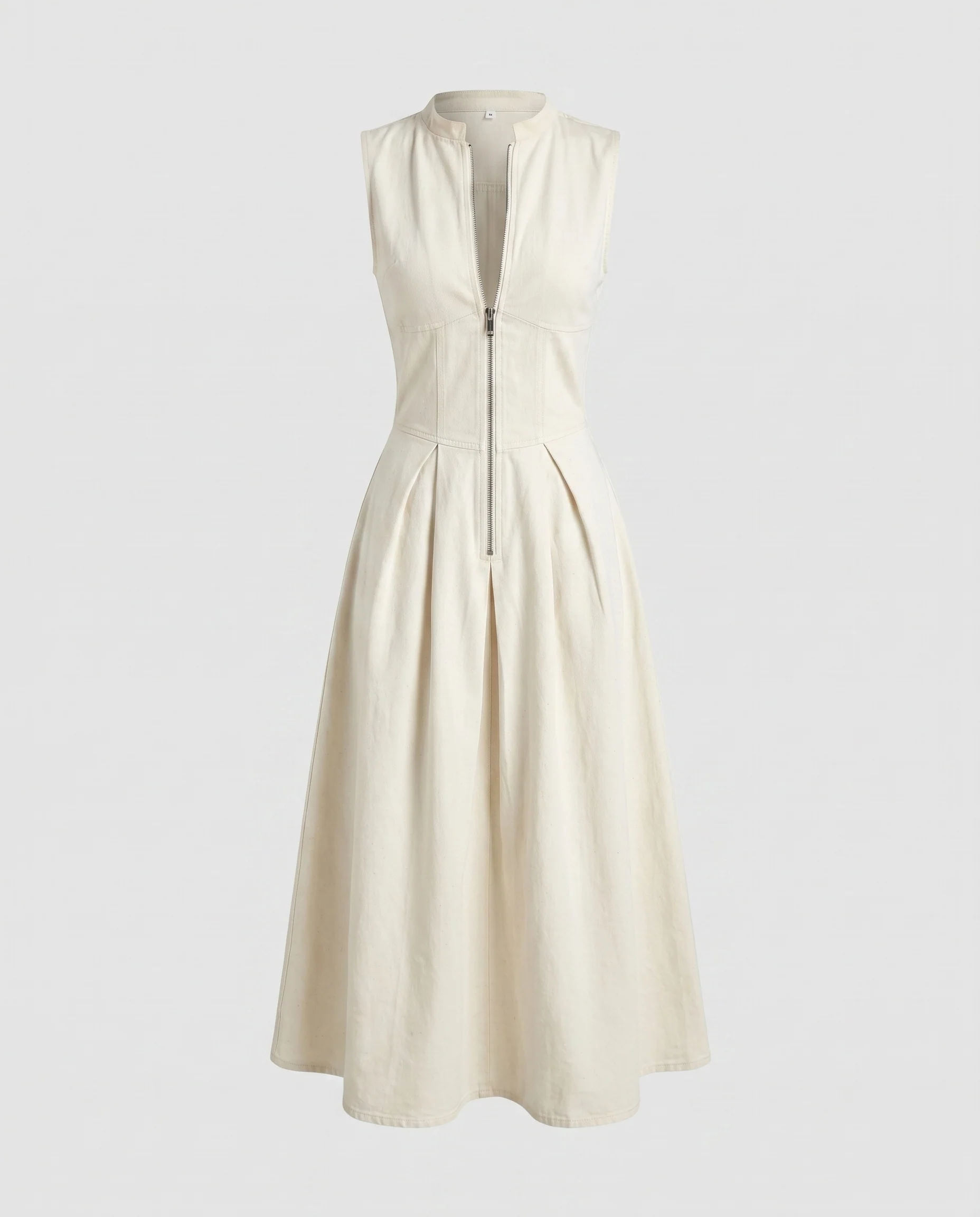 Damen A-Linien Kleid mit Reißverschluss und Stehkragen R&B - Image 5