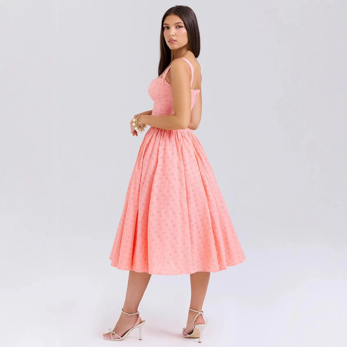 Damen A-linien Kleid mit Schößchen und Spitzenapplikationen R&B - Image 3
