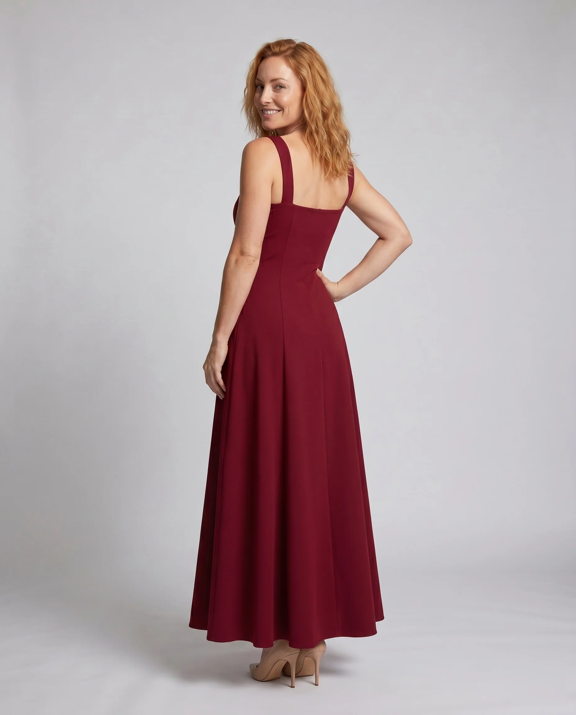 Damen A-Linien Maxikleid mit quadratischem Ausschnitt und eleganter Schwingung - Image 4