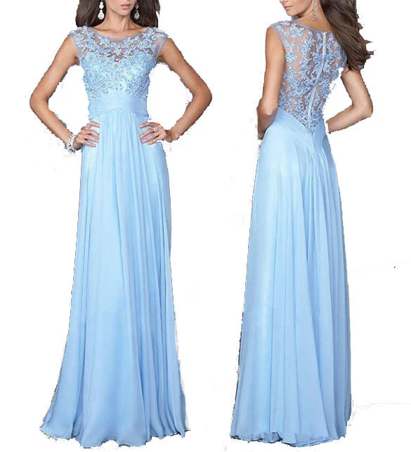 Damen Abendkleid mit floraler Spitze und schwingendem Rock R&B - Image 10