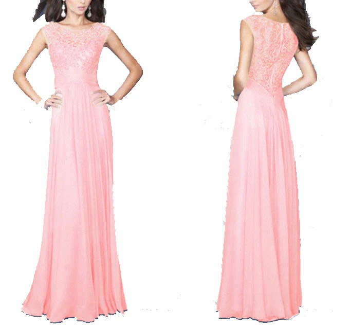Damen Abendkleid mit floraler Spitze und schwingendem Rock R&B - Image 12