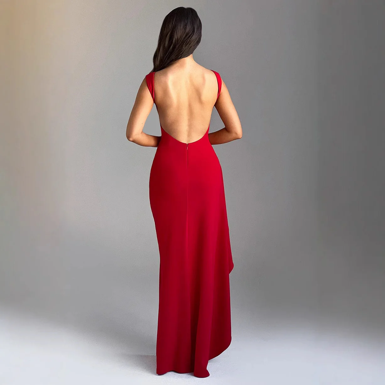 Damen Abendkleid mit hohem Schlitz und Raffungen R&B - Image 4