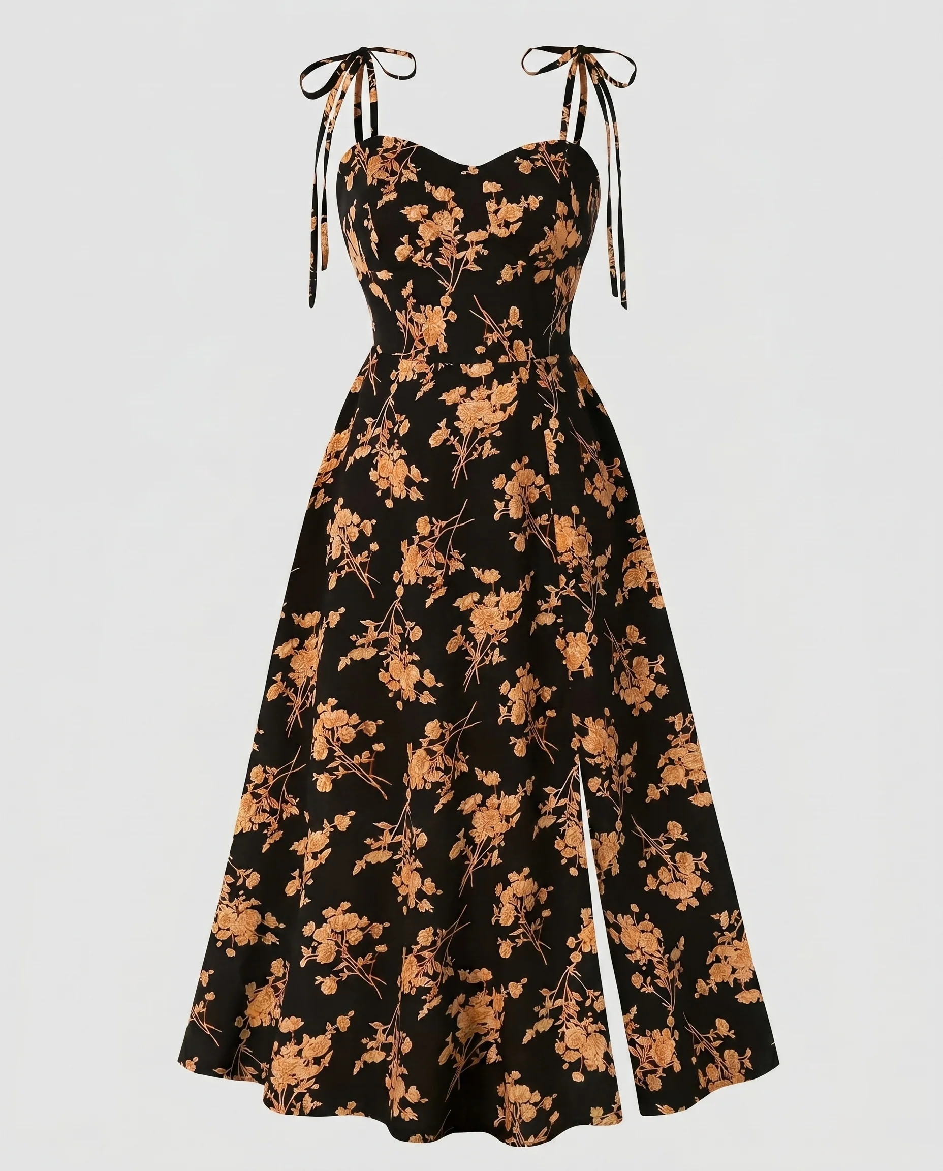 Damen Abendkleid mit verspielten Schleifen und floralem Design R&B - Image 5