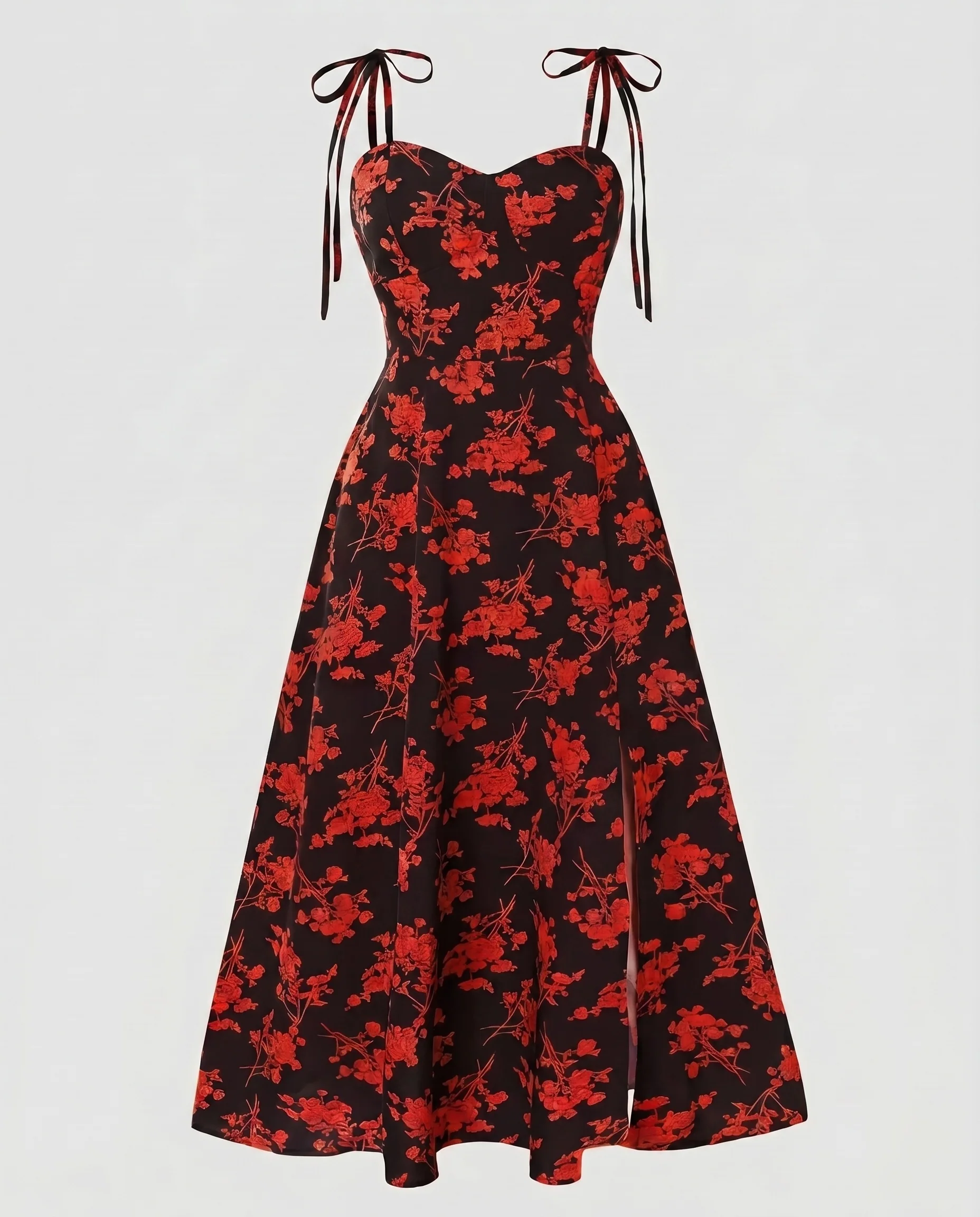 Damen Abendkleid mit verspielten Schleifen und floralem Design R&B - Image 6