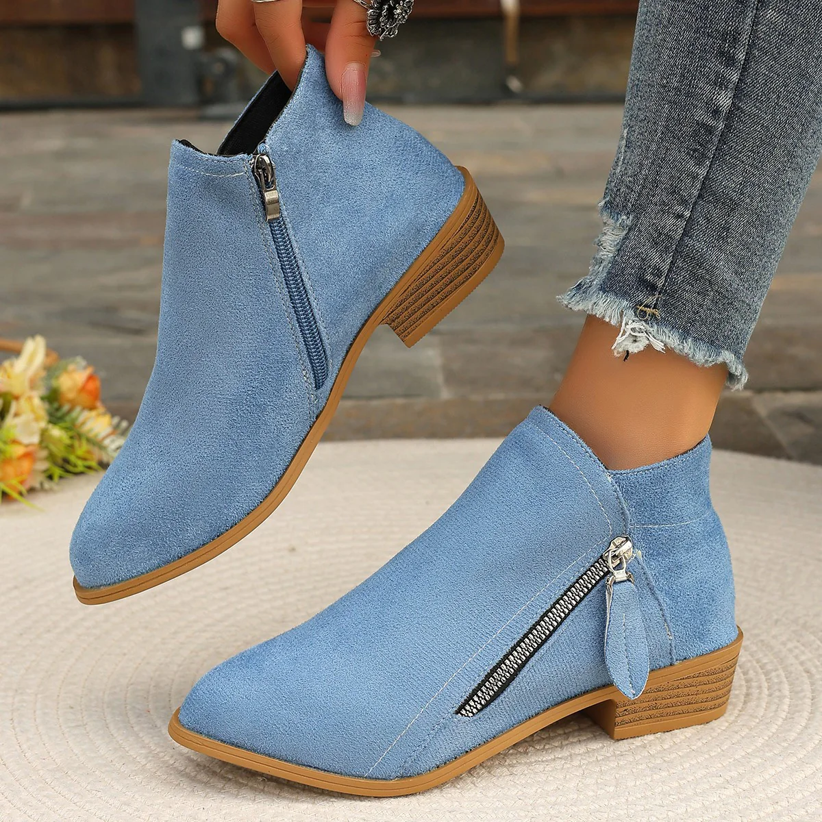 Damen Ankle Boots mit asymmetrischem Reißverschluss von R&B - Image 13
