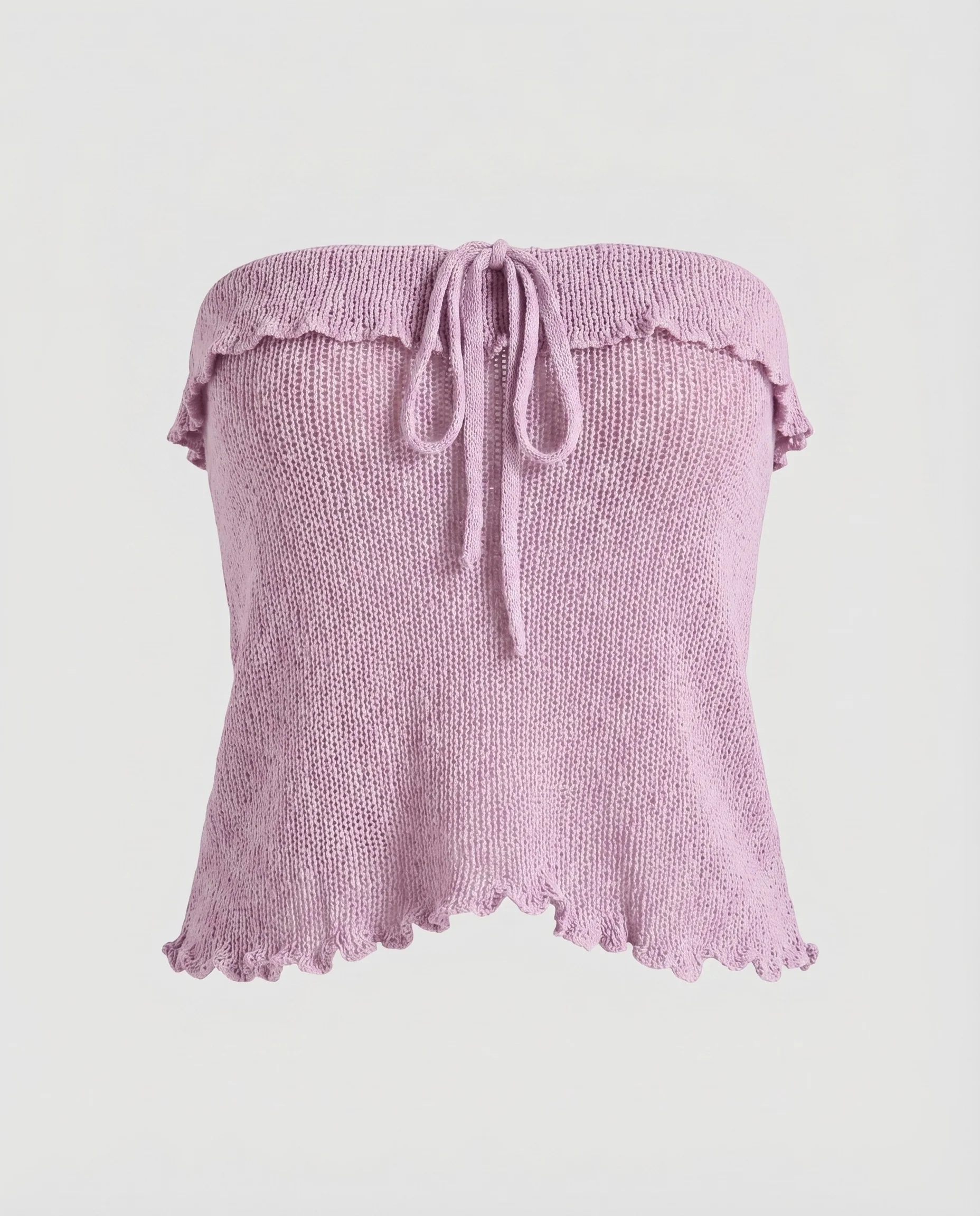 Damen ärmelloses Crop-Top mit Rüschendetails und verstellbarem Kordelzug - Image 4