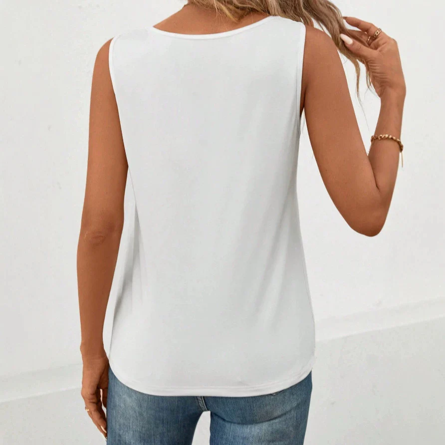 Damen ärmelloses Oberteil aus leichtem Jersey mit quadratischem Ausschnitt R&B - Image 2