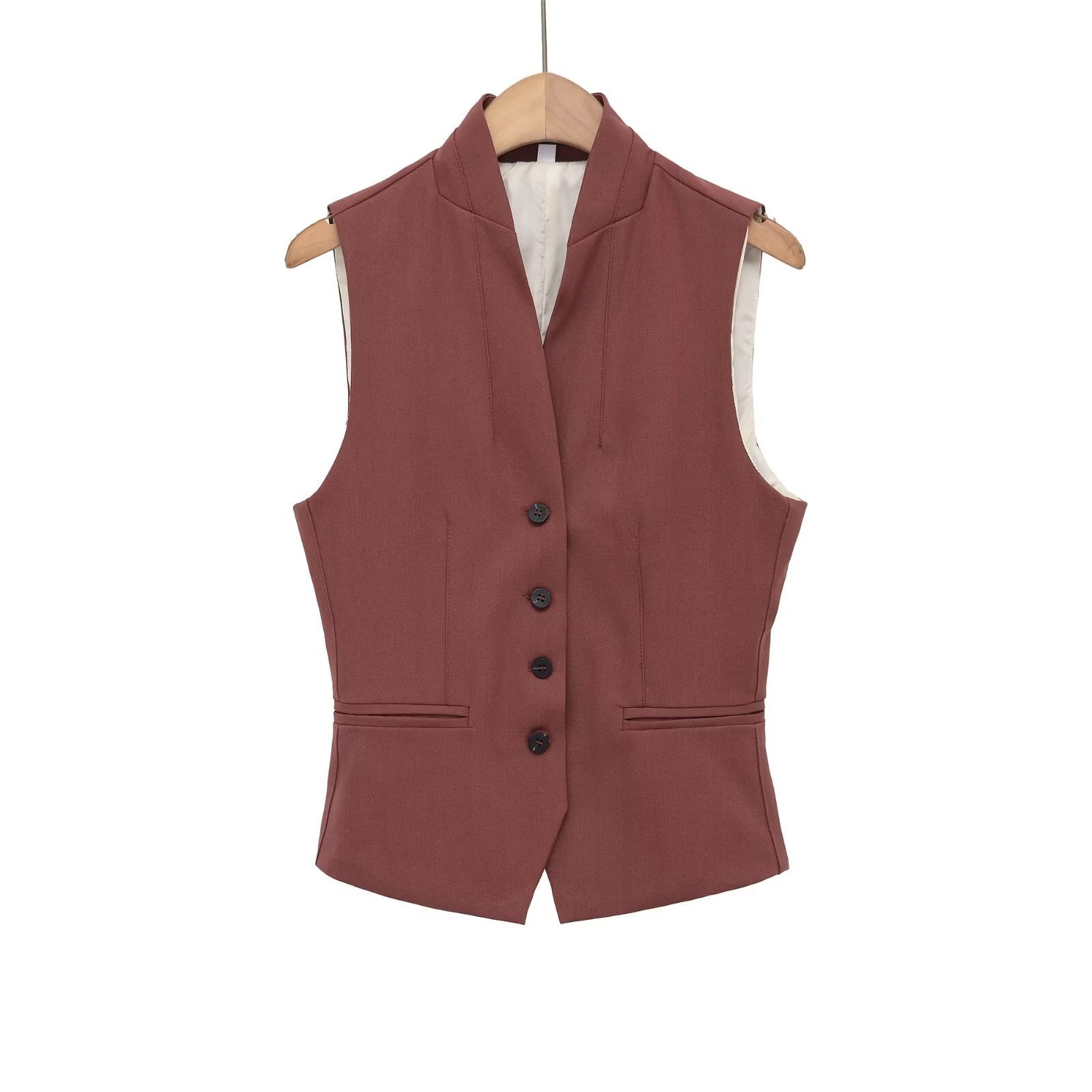Damen ärmellose Blazerjacke mit eleganter Silhouette und feinen Details R&B - Image 6