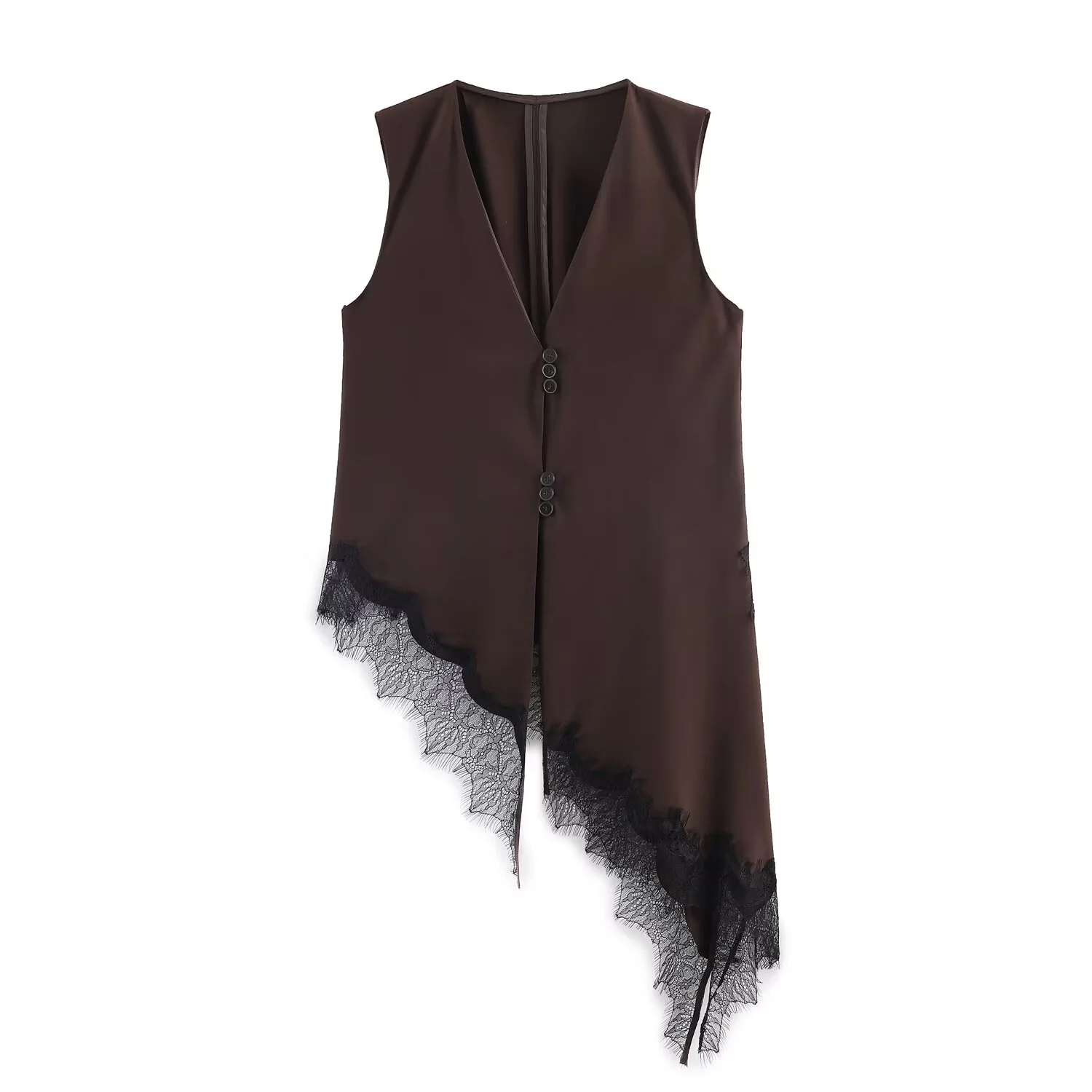 Damen asymmetrische Weste mit eleganter Spitze R&B - Image 4