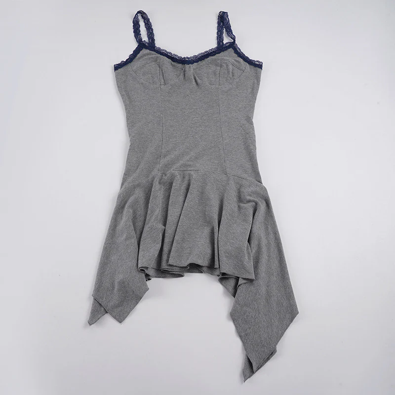 Damen asymmetrisches Freizeitkleid mit Spitzenakzenten R&B - Image 6