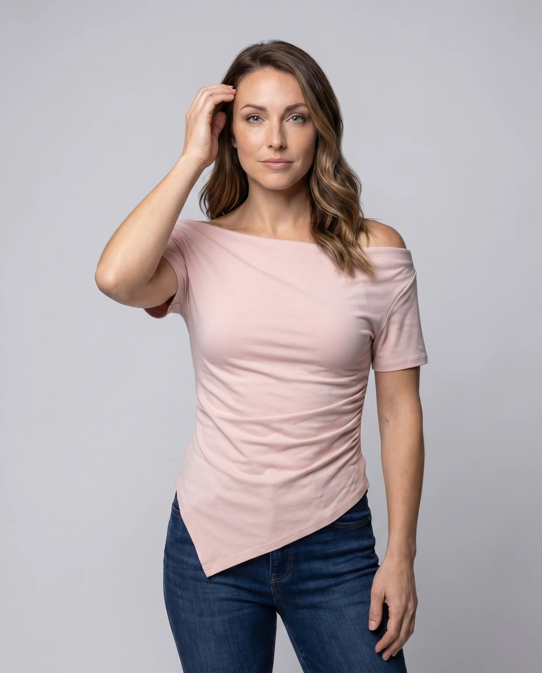 Damen asymmetrisches Oberteil mit raffiniertem Raffungseffekt - Image 2