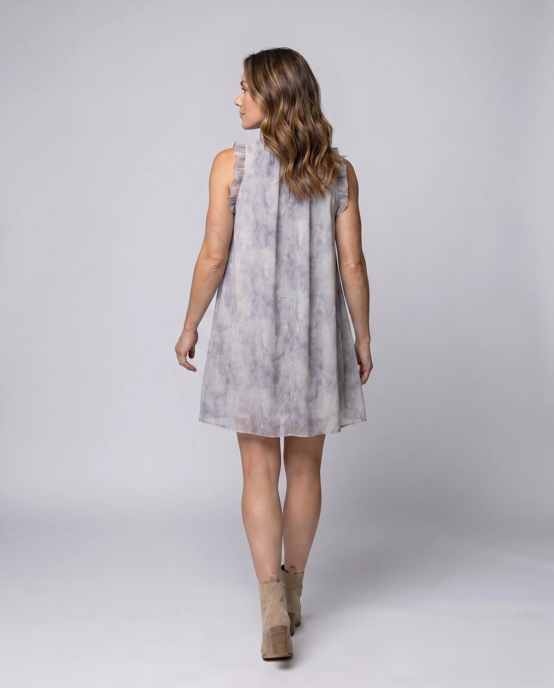 Damen Asymmetrisches Sommerkleid mit eleganter Rüschendetail und schickem Halterkragen - Image 4