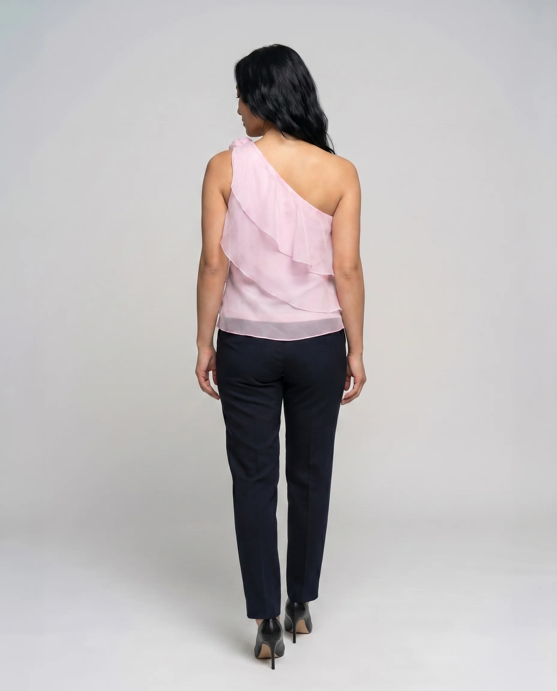 Damen asymmetrisches Top mit elegantem Rüschendesign R&B - Image 4