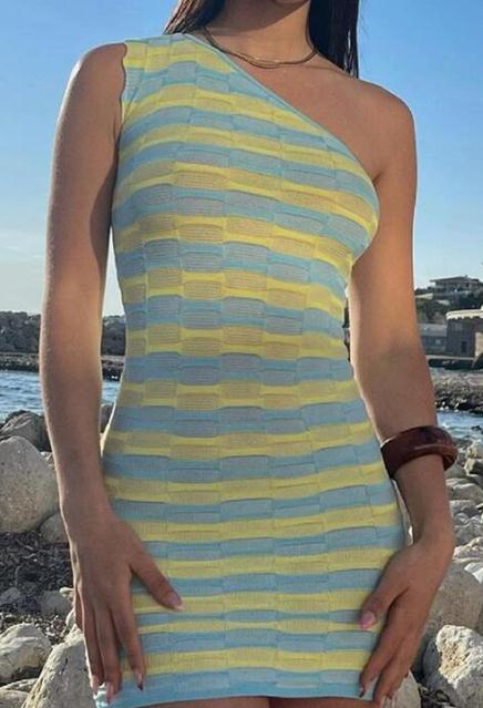 Damen asymmetrisches Top mit kreativem Muster R&B - Image 6