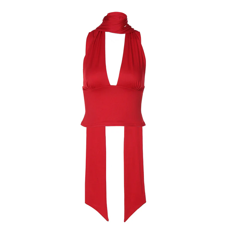 Damen asymmetrisches Top mit variablem Krawattendetail R&B - Image 5