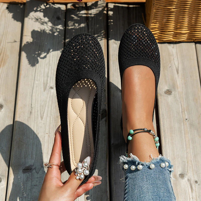 Damen Atmungsaktive Ballerinas aus flexiblem Netzmaterial R&B