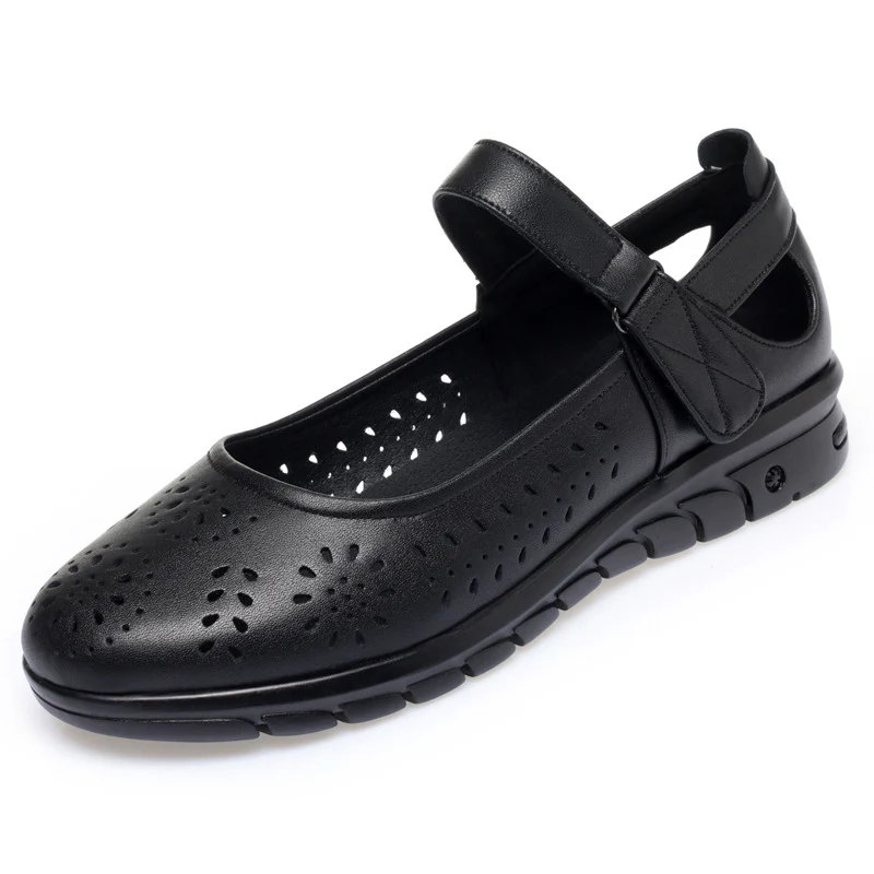 Damen Atmungsaktive Ballerinas mit verstellbarem Riemen und modischem Lochmuster R&B - Image 5