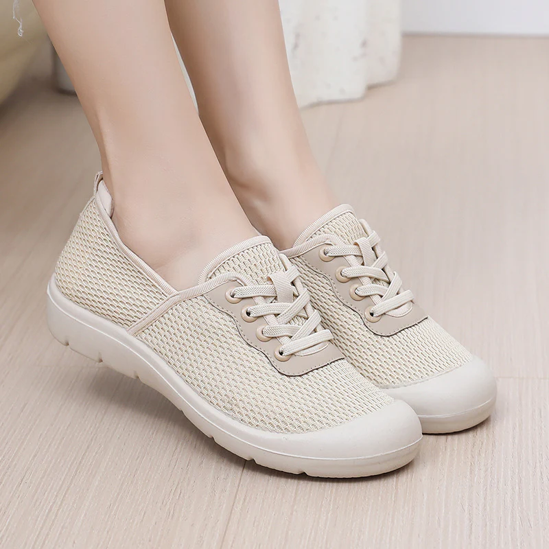 Damen Atmungsaktive Freizeit-Sneaker mit flexibler Sohle und elastischem Schnürsystem Heidi-Mode - Image 3