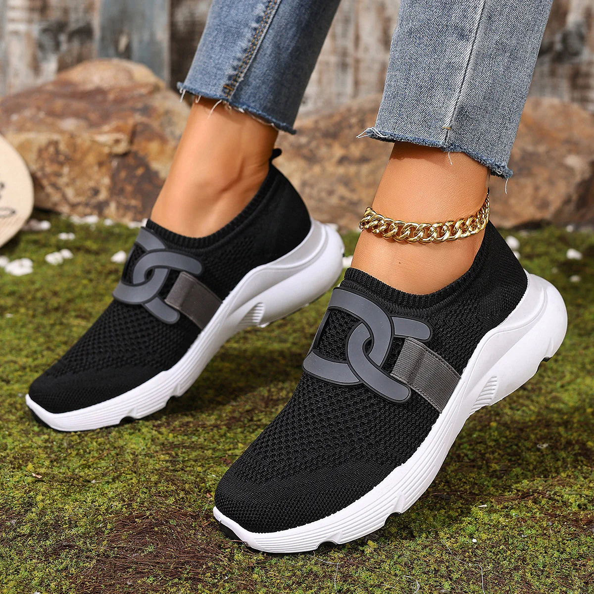 Damen Atmungsaktive Freizeitschuhe mit elastischem Riemen R&B - Image 7