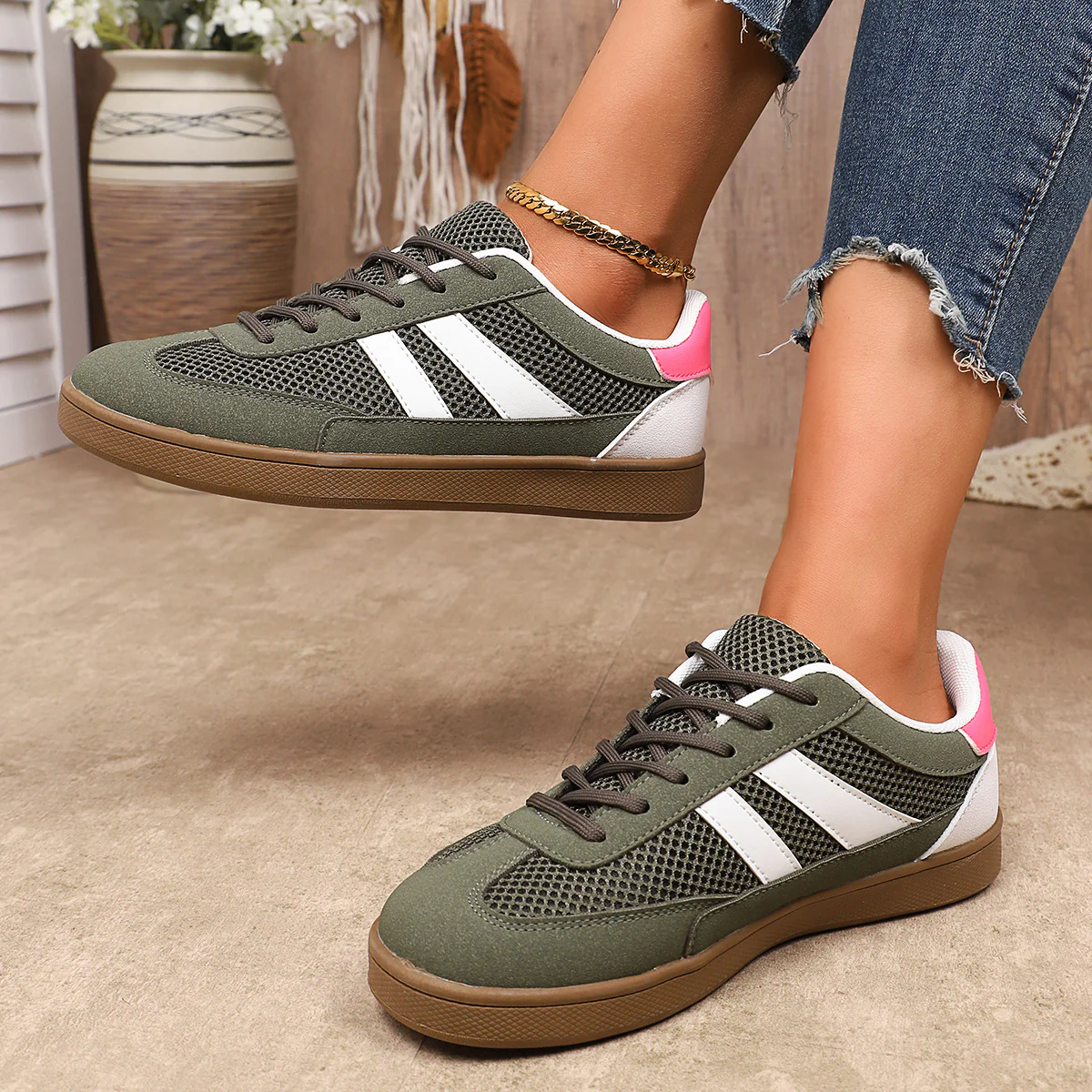Damen Atmungsaktive Freizeitsneaker mit modischem Netzdesign R&B - Image 7