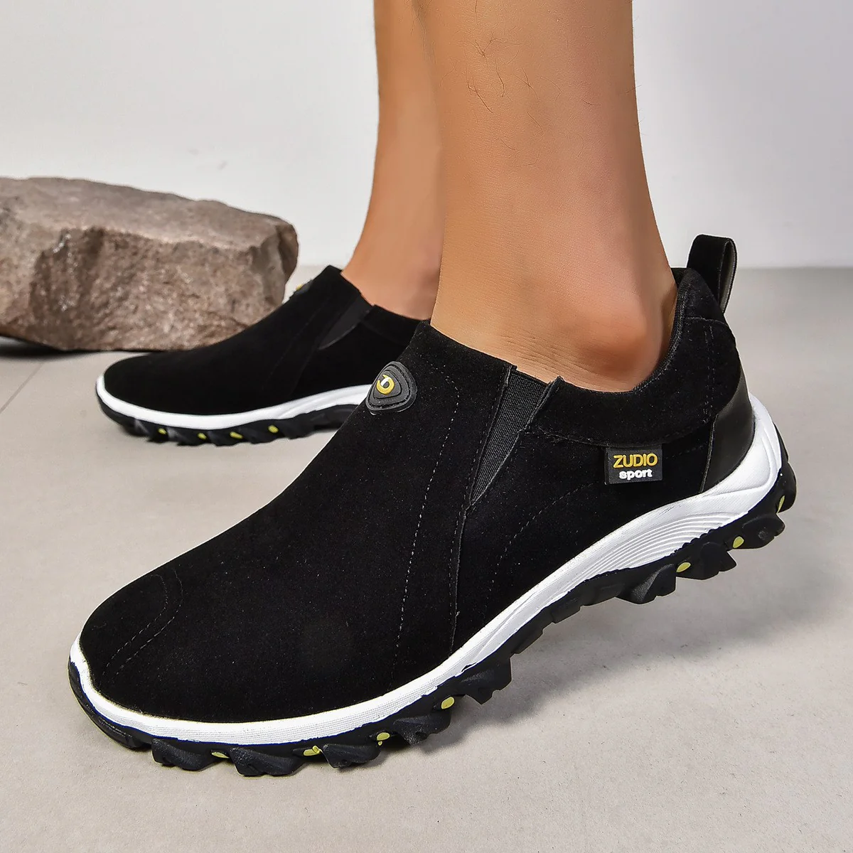 Damen Atmungsaktive Outdoor-Sneaker mit elastischem Einschlupf und rutschfester Sohle R&B