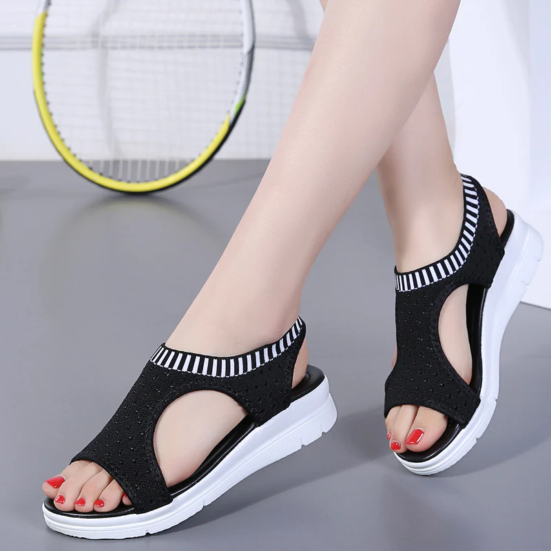 Damen Atmungsaktive Sandalen mit offener Zehenpartie und komfortablem Fußbett R&B - Image 4