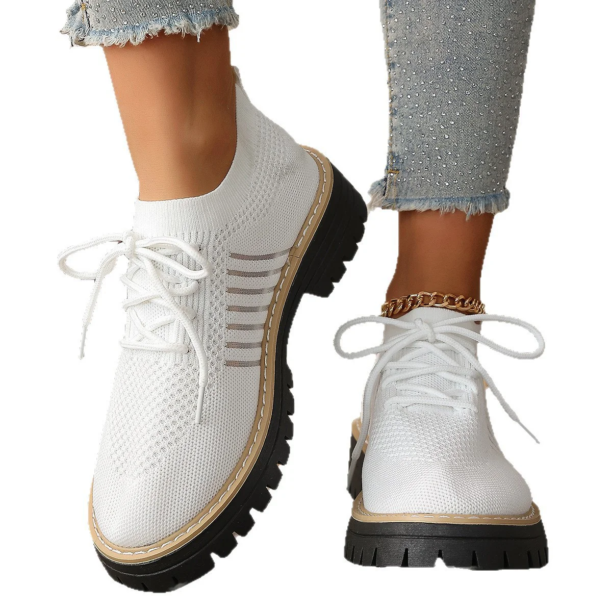 Damen Atmungsaktive Schnürschuhe mit stabiler Profilsohle R&B - Image 5