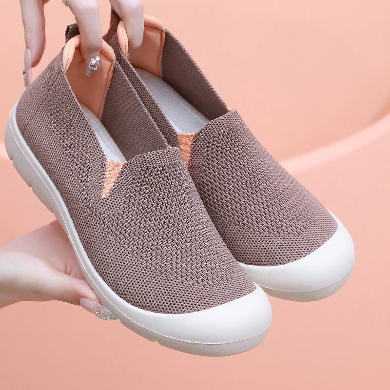 Damen Atmungsaktive Slip-On Sneakers mit flexiblem Einsatz Heidi-Mode