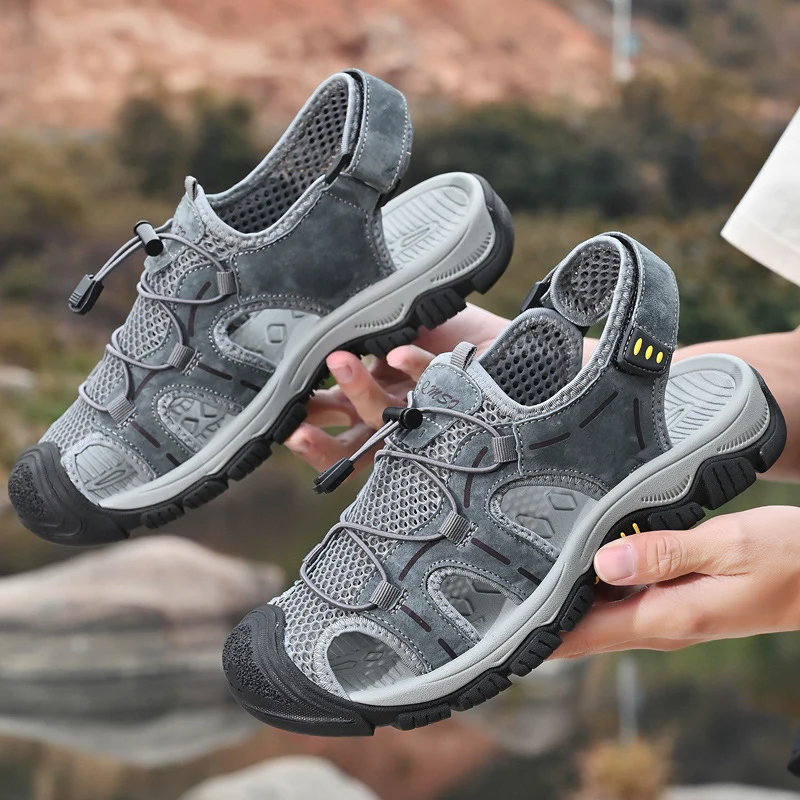 Damen Atmungsaktive Trekking-Sandalen mit stoßdämpfendem Fußbett und verstellbarem Schnellschnürsystem R&B - Image 7