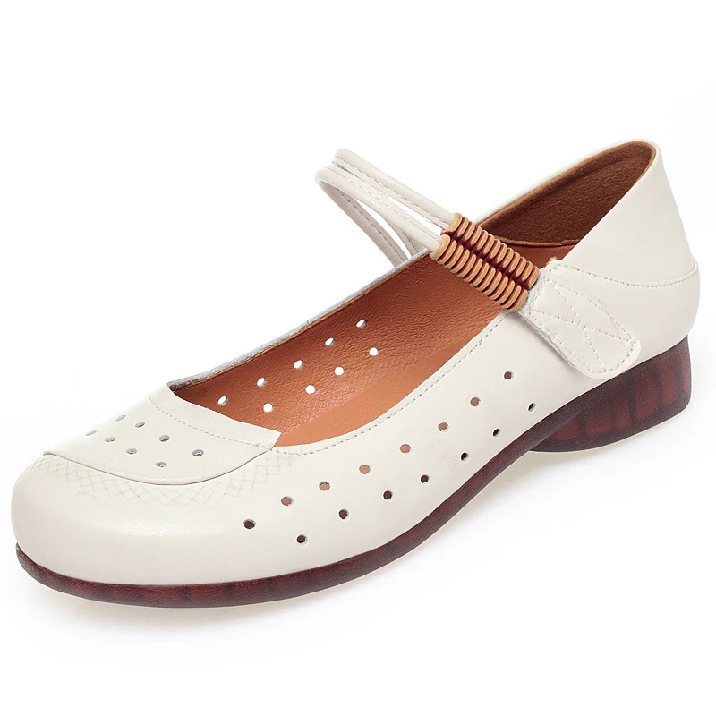 Damen atmungsaktive und bequeme Mary Jane Ballerinas mit elastischem Riemen R&B - Image 7