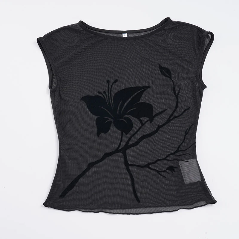 Damen atmungsaktives Netzoberteil mit floralem Design R&B - Image 7