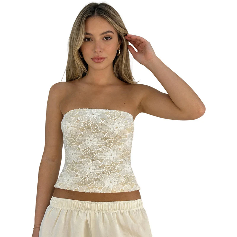 Damen attraktives Spitzenoberteil mit floralen Applikationen R&B - Image 5