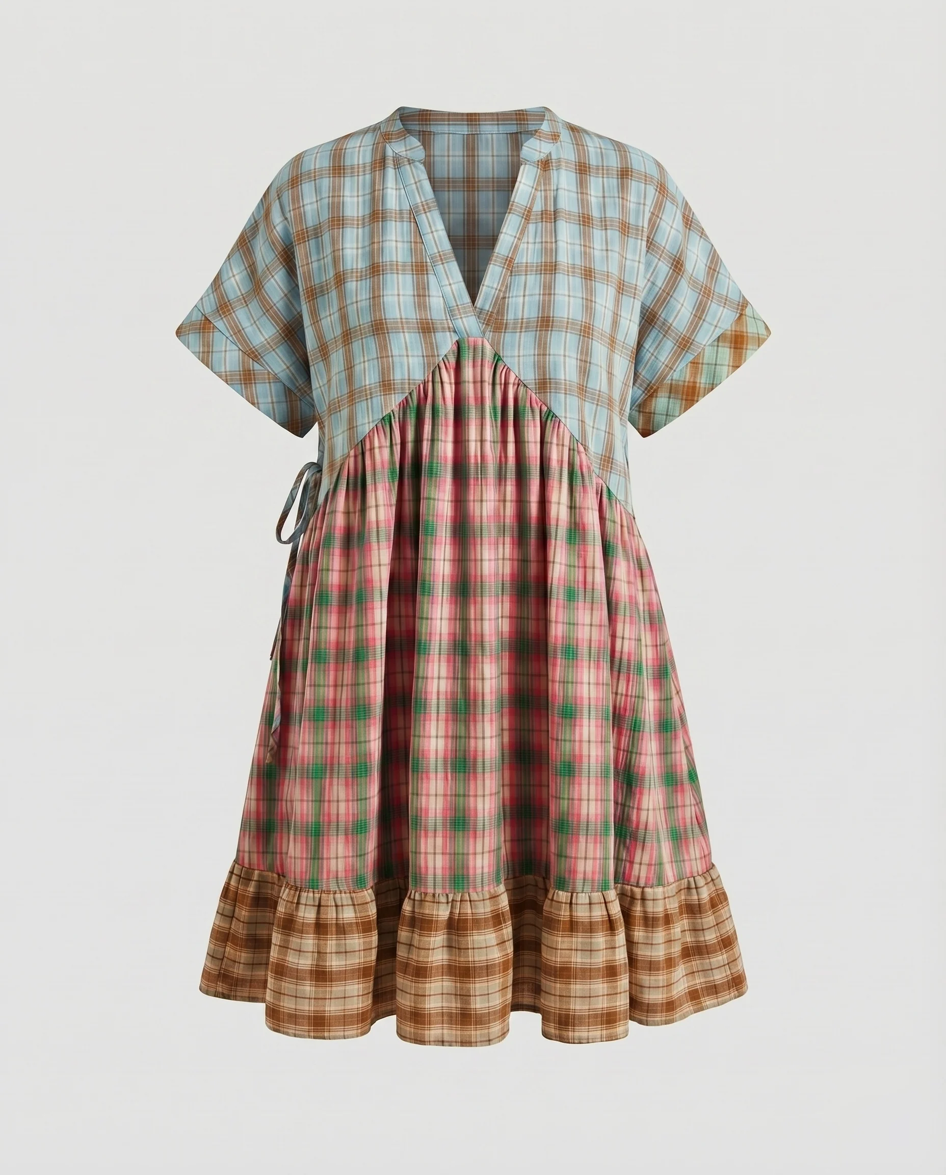 Damen ausgeschnittenes Fließendes Kleid mit lässigem Stil und Farbenmix - Image 6