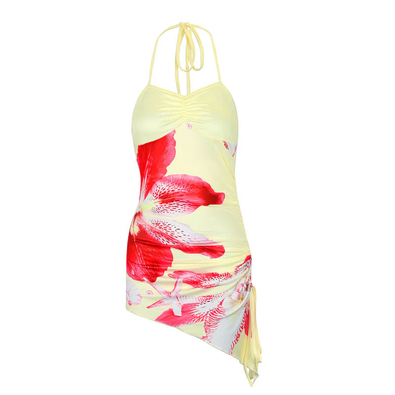 Damen Badeanzug mit Blumenmuster und asymmetrischem Schnitt R&B - Image 6