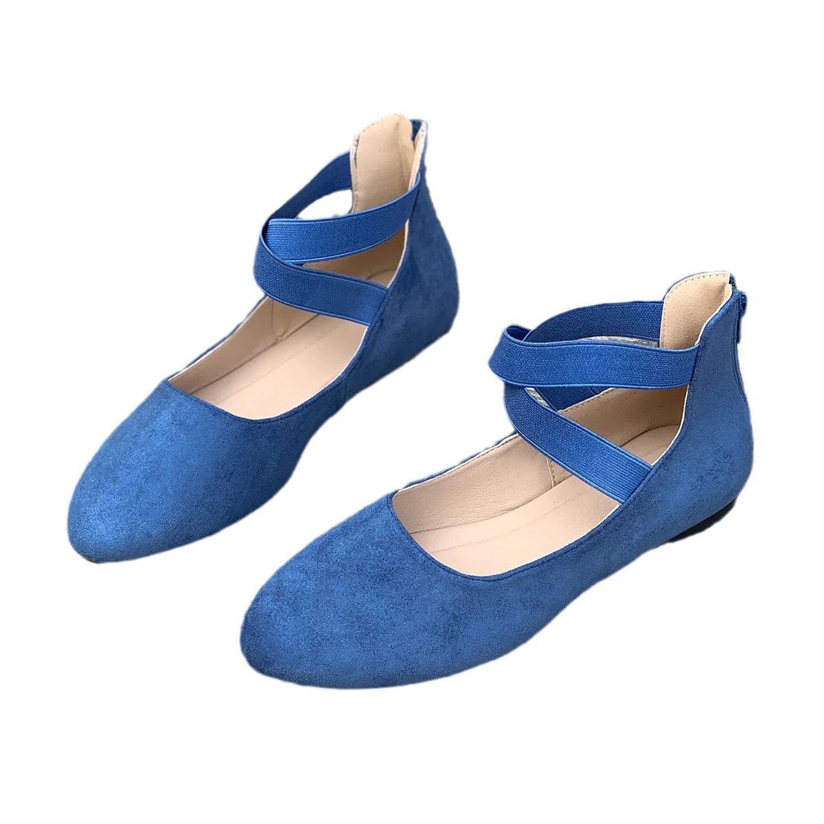 Damen Ballerina mit elastischen Riemen und komfortablem Fußbett R&B - Image 5