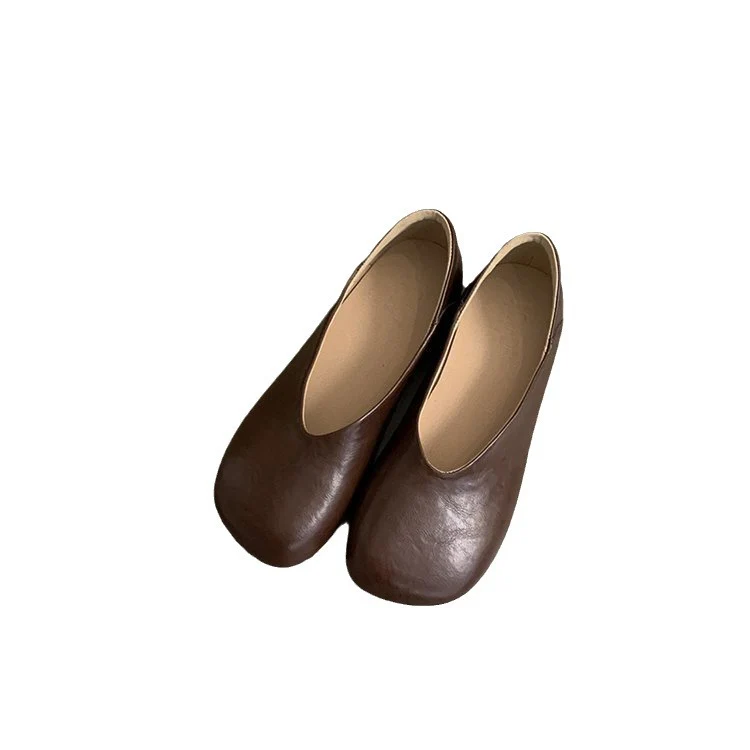 Damen Ballerina-Pantoletten mit weichem Leder und bequemem Fußbett R&B - Image 5