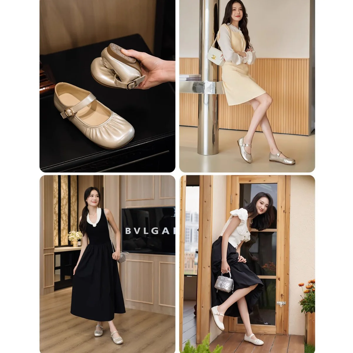 Damen Ballerina-Pumps mit modischem Riemchen und komfortablem Fußbett R&B - Image 4