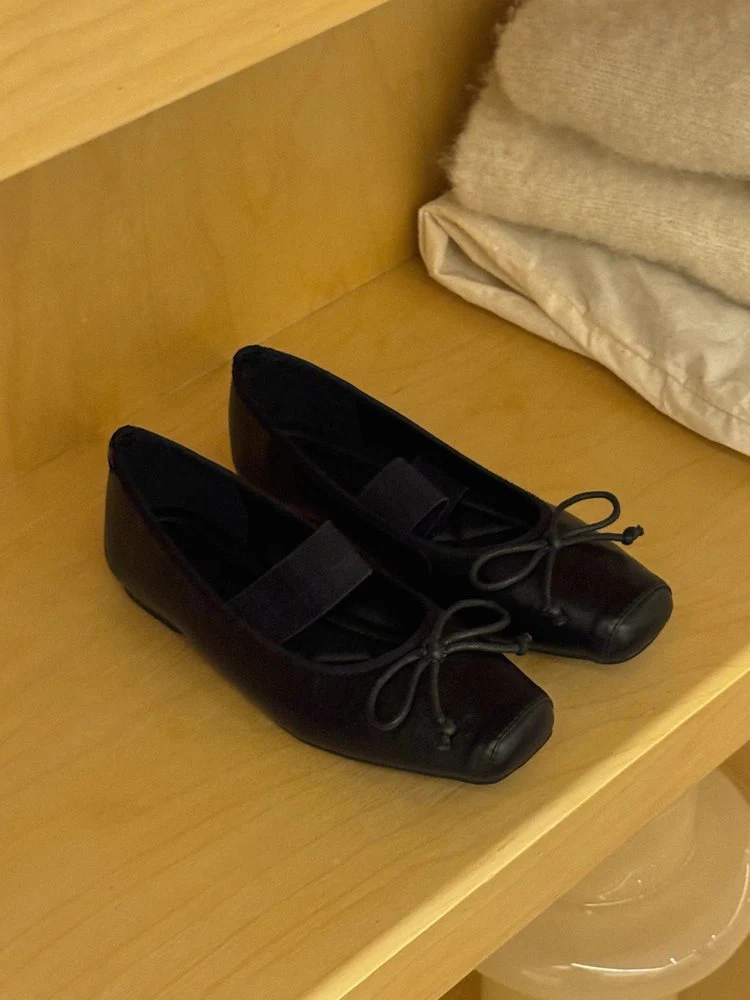 Damen Ballerina-Schuhe mit elastischem Riemchen und modischem Schleifendetail R&B - Image 6