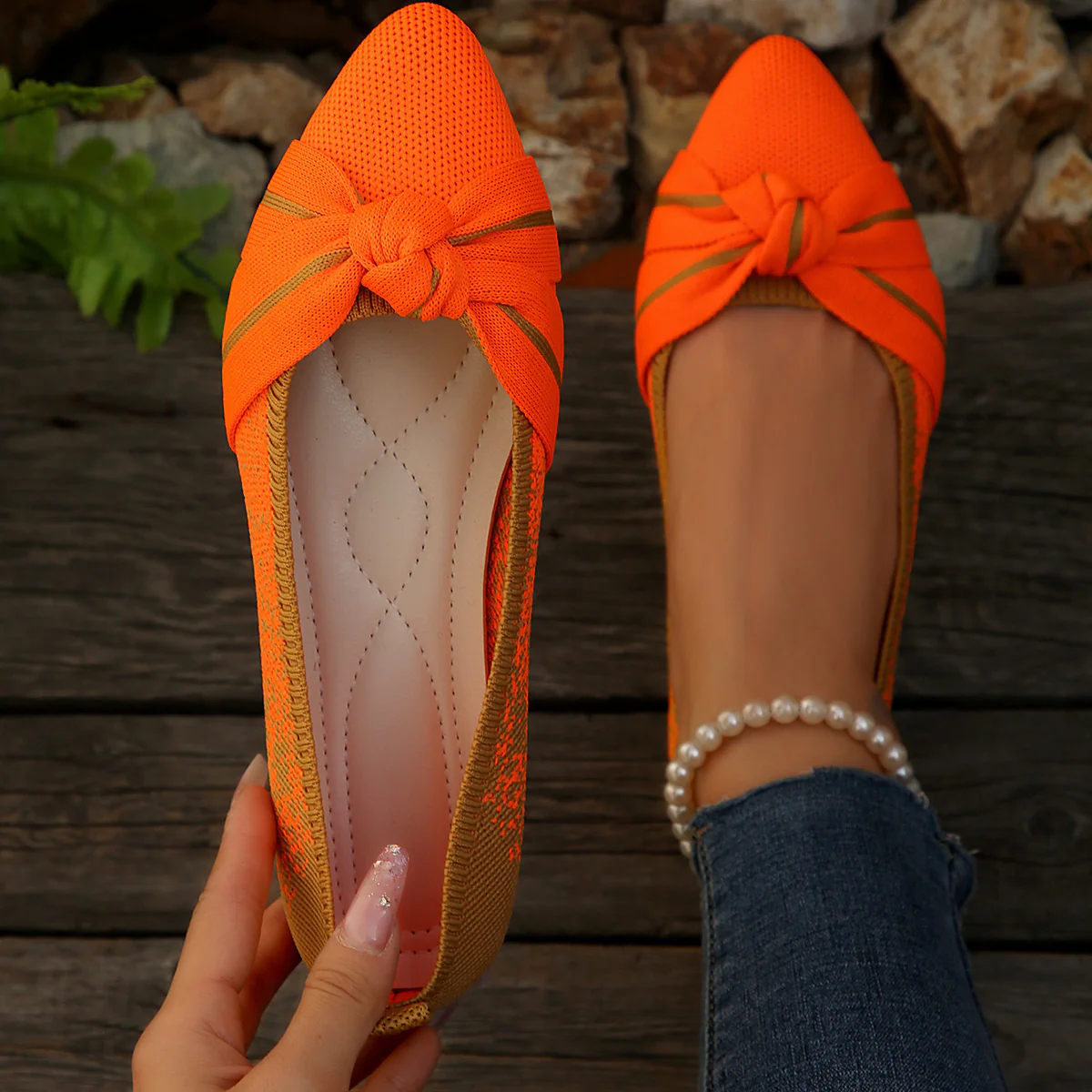 Damen Ballerina Schuhe mit eleganter Schleife R&B - Image 8