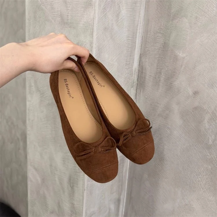 Damen Ballerina-Schuhe mit modischer Schleifenverzierung und komfortablem Fußbett R&B - Image 7