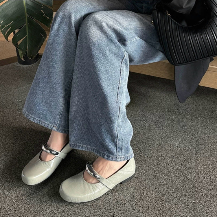 Damen Ballerina-Schuhe mit modischer Schnallenverzierung und pantentlicher Passform R&B - Image 9