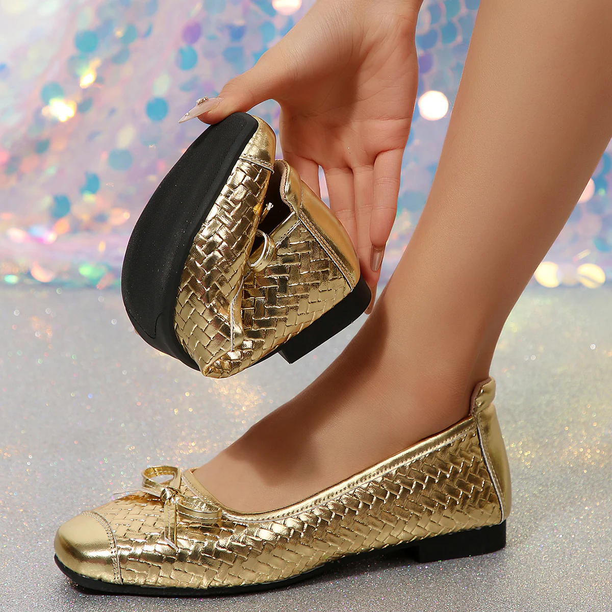 Damen Ballerinas aus luxuriösem geflochtenem Obermaterial mit bequemem Fußbett R&B - Image 6