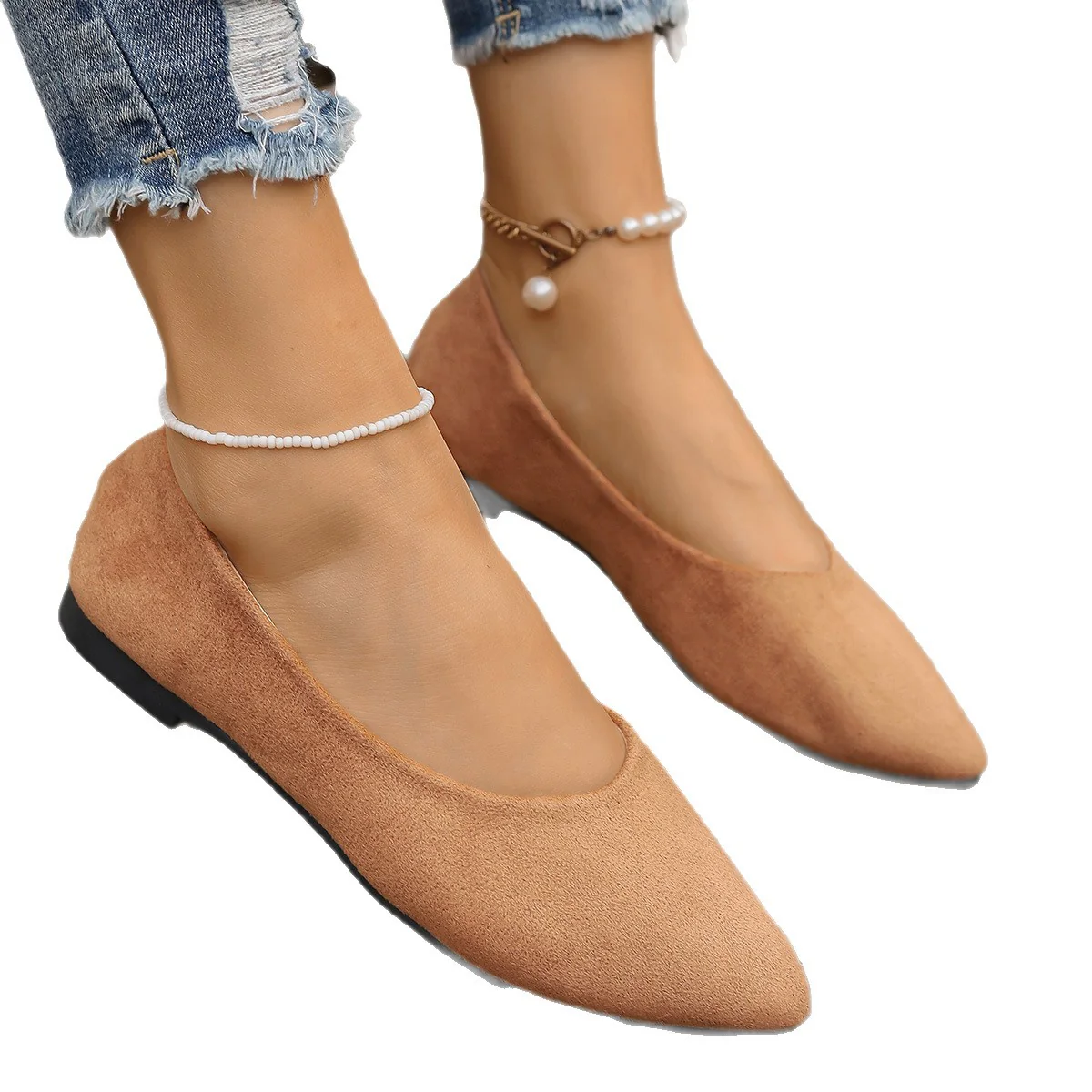 Damen Ballerinas im eleganten V-Ausschnitt und weichem Wildleder-Look R&B - Image 5