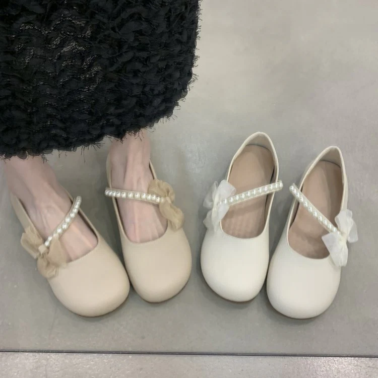 Damen Ballerinas mit dekorativer Schleife und eleganten Perlenverzierungen R&B - Image 4