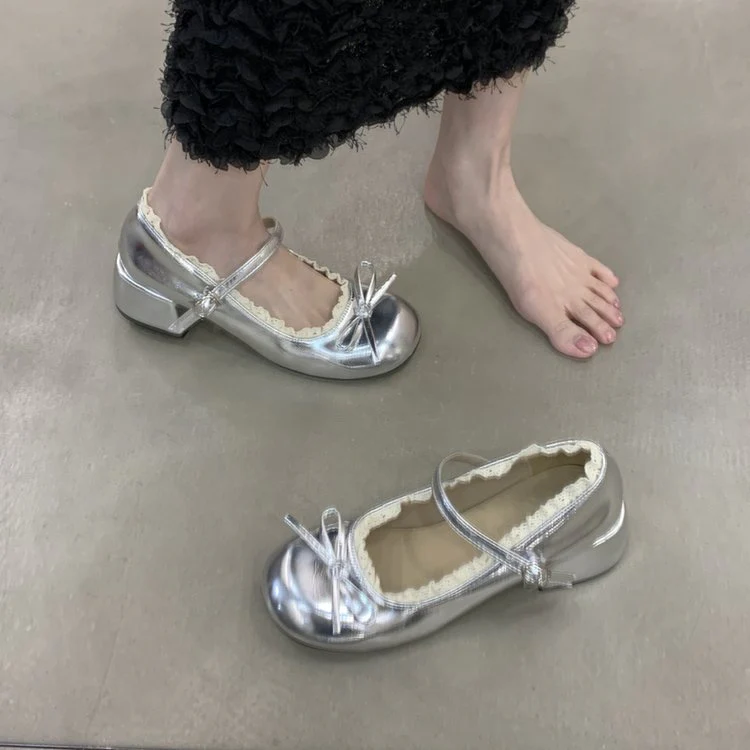 Damen Ballerinas mit dekorativer Schleifenverzierung und elegantem Fersenriemen R&B - Image 2