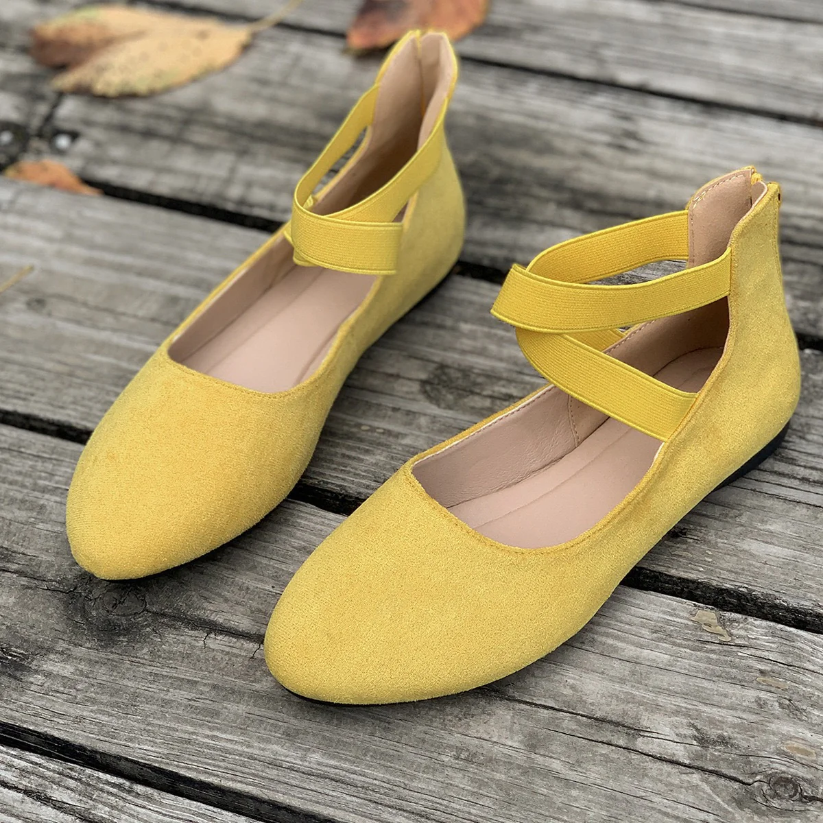Damen Ballerinas mit elastischen Kreuzriemen R&B - Image 8